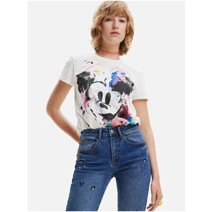 White Desigual Mickey Crash Women's T-Shirt - Women