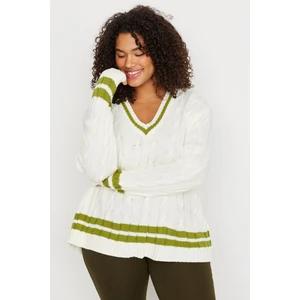 Trendyol Curve Plus Size Sweater - Ecru - Regular fit