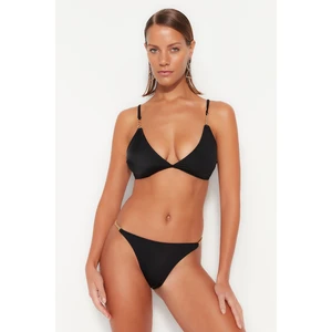 Trendyol Black Bikini Bottoms With Chain Accessories, Regular Leg