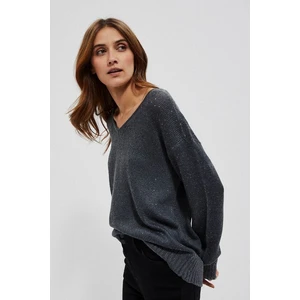 Sweater with a neckline on the back