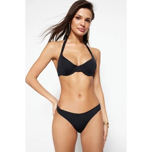 Trendyol Black Underwired Pleated Bikini Top