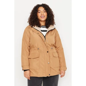 Trendyol Curve Plus Size Winterjacket - Brown - Parka