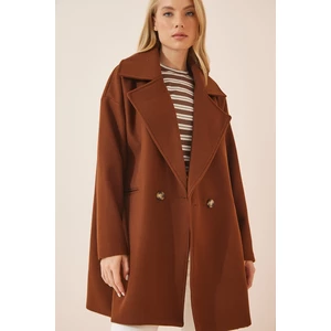 Happiness İstanbul Coat - Brown - Double-breasted