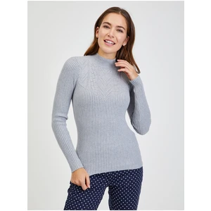 Light gray women's ribbed sweater ORSAY - Ladies