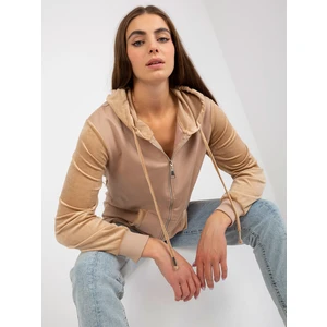 Beige Cotton Hoodie