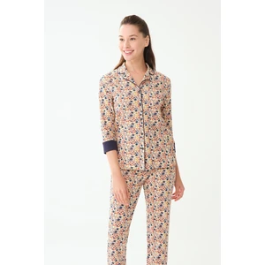 Dagi Pajama Top - Dark blue - Floral