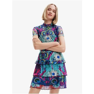 Blue Patterned Dress Desigual Exeter-Lacroix - Women