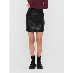 Black Women's Mini Leatherette Skirt ONLY Maiya - Women