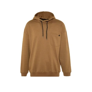 Trendyol Brown Men's Oversize Fit Hoodie Sweatshirt