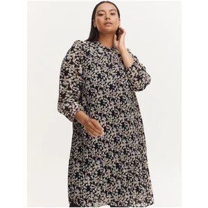 Beige-Black Floral Dress Fransa - Women