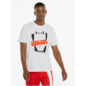 White Men's T-Shirt with Print Puma 4th Quarter - Men