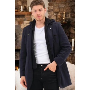 PLT8371 DEWBRRY MEN'S COAT-LIGHT DIAGONAL NAVY BLUE