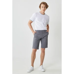 AC&Co / Altınyıldız Classics Men's Gray Slim Fit Slim Fit Dobby 100% Cotton Casual Chino Shorts