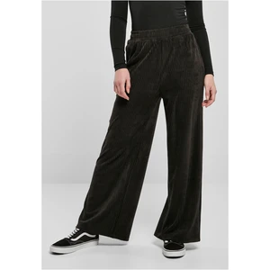 Women's Velvet Rib Straight Sweat Pants Black