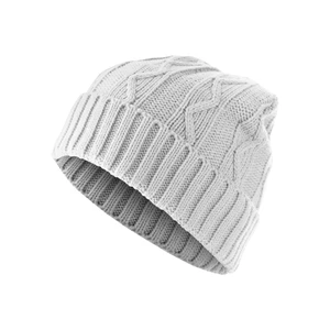 Beanie Cable Flap Beanie - White