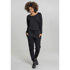 Terry women's long-sleeved jumpsuit in black