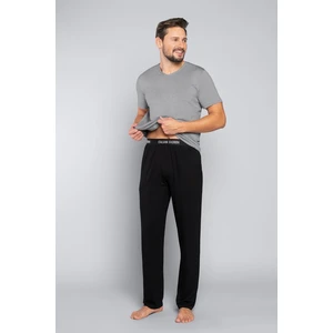 Men's pyjamas Dallas, short sleeves, long pants - melange/black