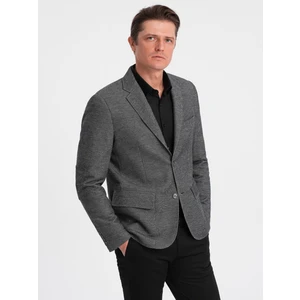 Ombre Men's jacket with elbow patches - black