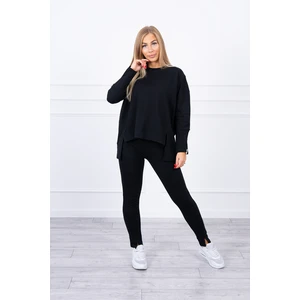 Set with an oversize blouse black