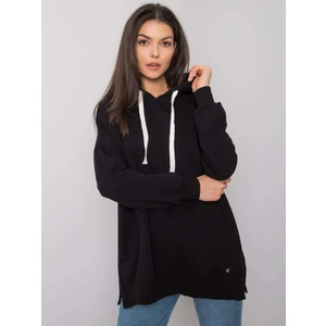 Black smooth hooded sweatshirt