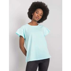 RUE PARIS Mint cotton blouse