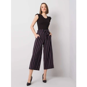 RUE PARIS Navy blue striped trousers