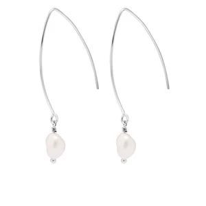 Decadorn Strieborné náušnice s pravými perlami Sea Pearl Dropper Earrings