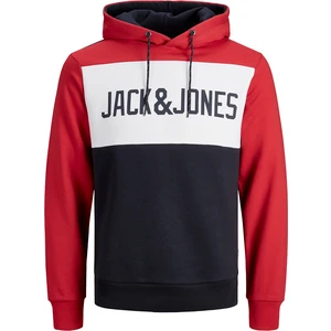 Jack&Jones PLUS Pánská mikina JJELOGO 12173965 Tango Red 4XL