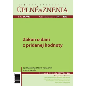 UZZ 2/2013 Zákon o dani z pridanej hodnoty