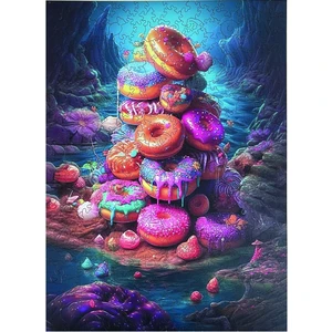 Dřevěné puzzle/Hromada donutů A3