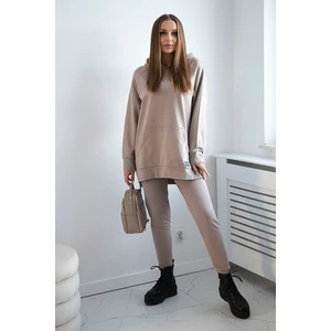 Set with sweatshirt dark beige