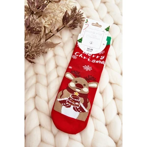 Women's Christmas Socks with Red Reindeer