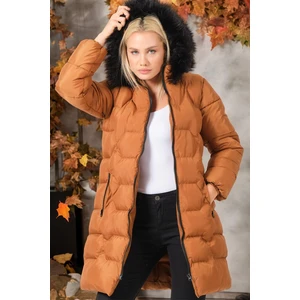 Z6760 DEWBERRY LADIES' COAT-PLAIN TAN