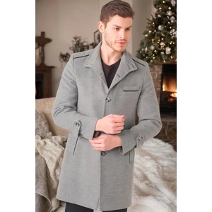 PLT8391 DEWBERRY MEN'S COAT-STRAIGHT GREY