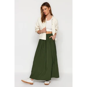 Trendyol Khaki A-line Parachute Fabric Maxi Woven Skirt