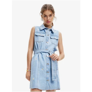 Light Blue Denim Shirt Dress Desigual Virginnie - Women