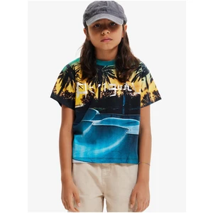 Yellow and blue boys patterned T-shirt Desigual Kennto - Boys