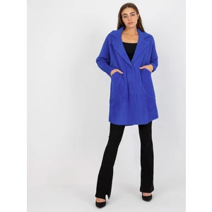 Cobalt alpaca coat with Eveline pockets