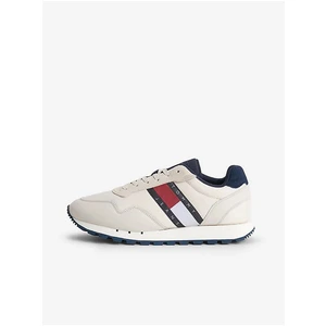 Beige Mens Leather Sneakers Tommy Jeans - Men