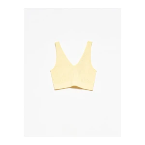 Dilvin Crop Top - Yellow - Plain