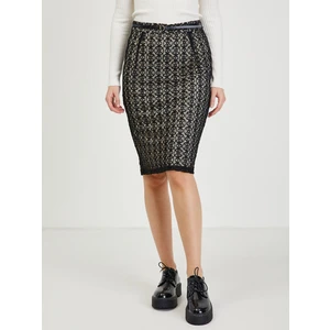 Beige-Black Women's Pencil Lace Skirt ORSAY - Ladies