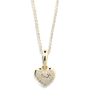 Cutie Jewellery Zlatý přívěsek ve tvaru srdce se zirkony Z6295-2383-40-10-X-1