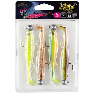 Fox rage gumová nástraha slick shad 4 mixed uv color pack loaded - 11 cm 10 g 3/0