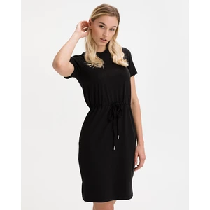 Black Women's Short Dress with Waist Tightening SuperDry - Women