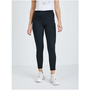 Black Women's Shortened Leggings in Suede Guess Maya - Women