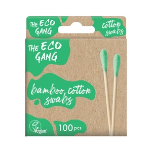 The Eco Gang Bamboo Cotton Swabs vatové tyčinky farba Green 100 ks