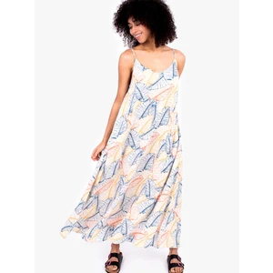 White Women's Patterned Long Dress on Straps Brakeburn - Women