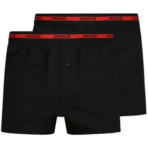 Bavlnené boxerky HUGO 2-pak čierna farba