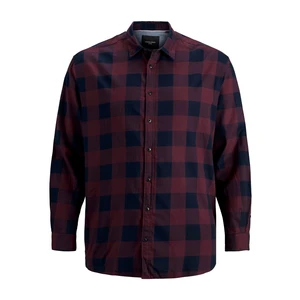 Jack&Jones PLUS Pánska košeľa JJEGINGHAM Loose Fit 12183107 Port Royale 6XL