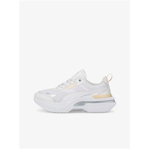 White Women's Platform Sneakers with Leather Details Puma Kosmo Rider - Women